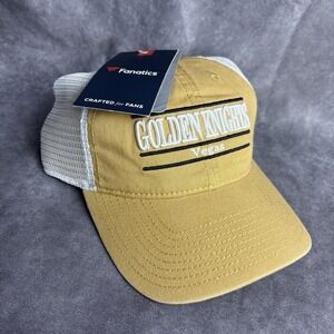 Las‎ Vegas Golden Knights Hat White Gold Adjustable NHL Fanatics Mesh NEW